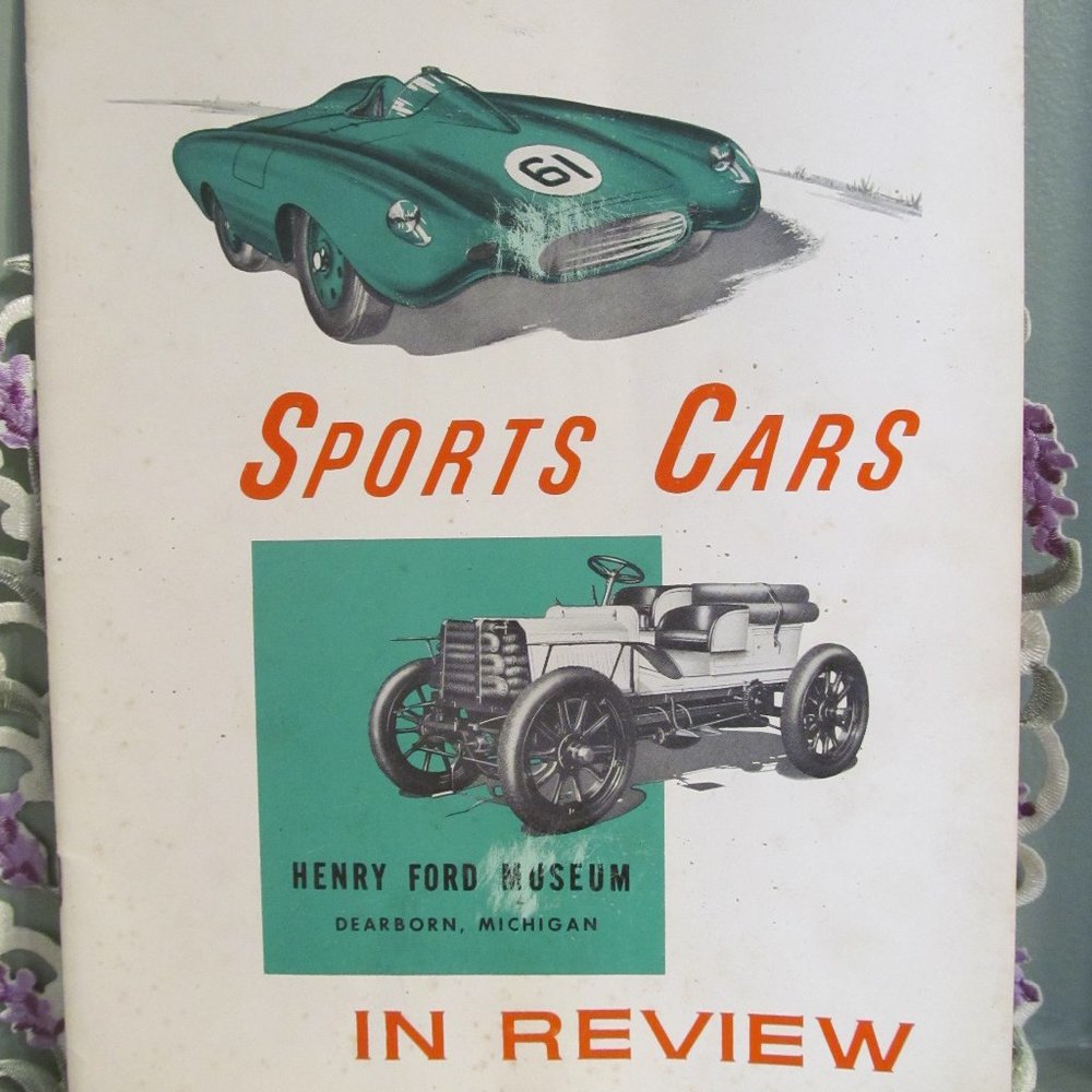 Vtg 1960s Sports Cars in Review Program (Dearborn, MI HENRY FORD MUSEUM - 1961)